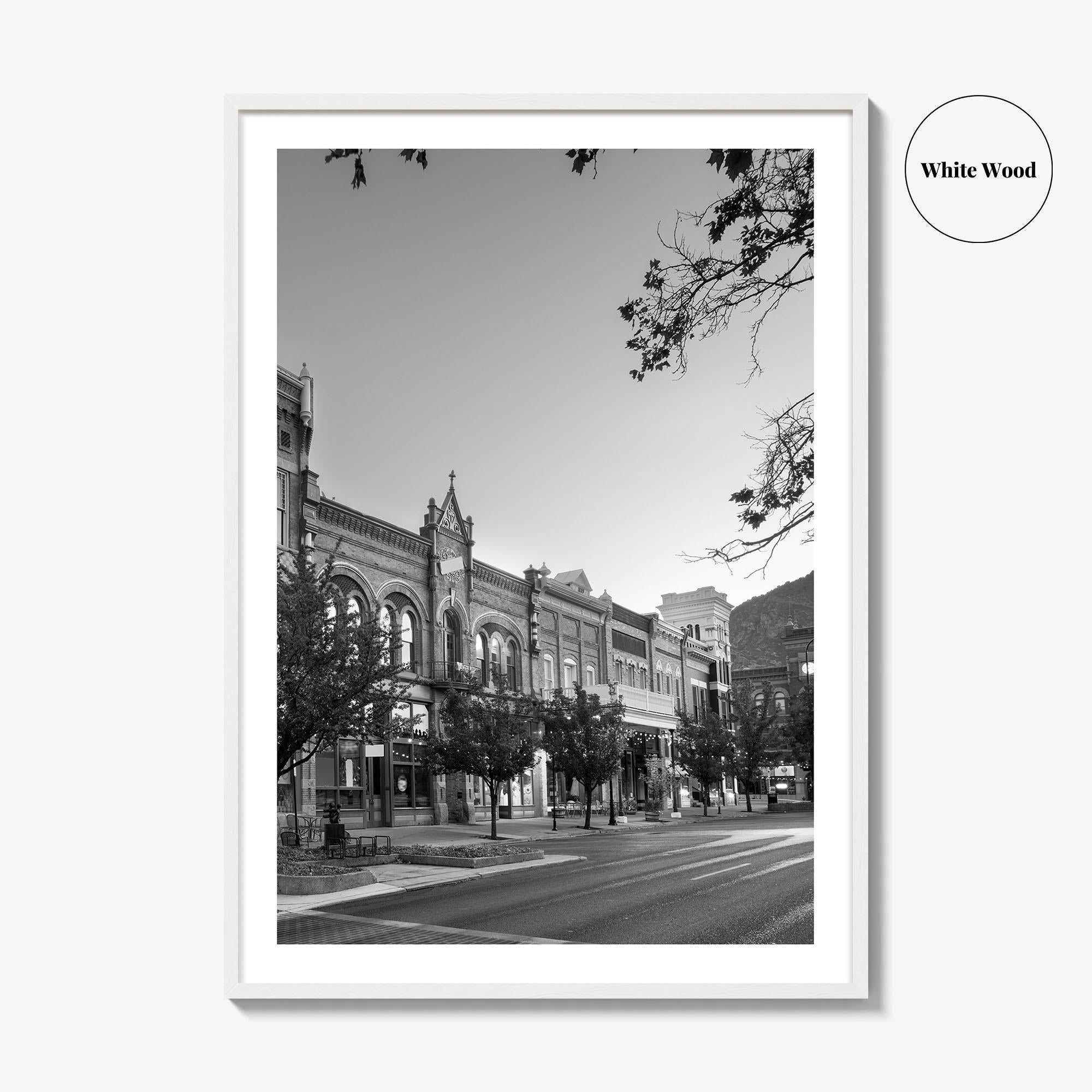 Provo Black and White Fine Art Photo Print, Utah, Downtown Center Street, Poster