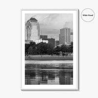 Shreveport Skyline Black and White Fine Art Photo Print, Red River Louisiana Poster