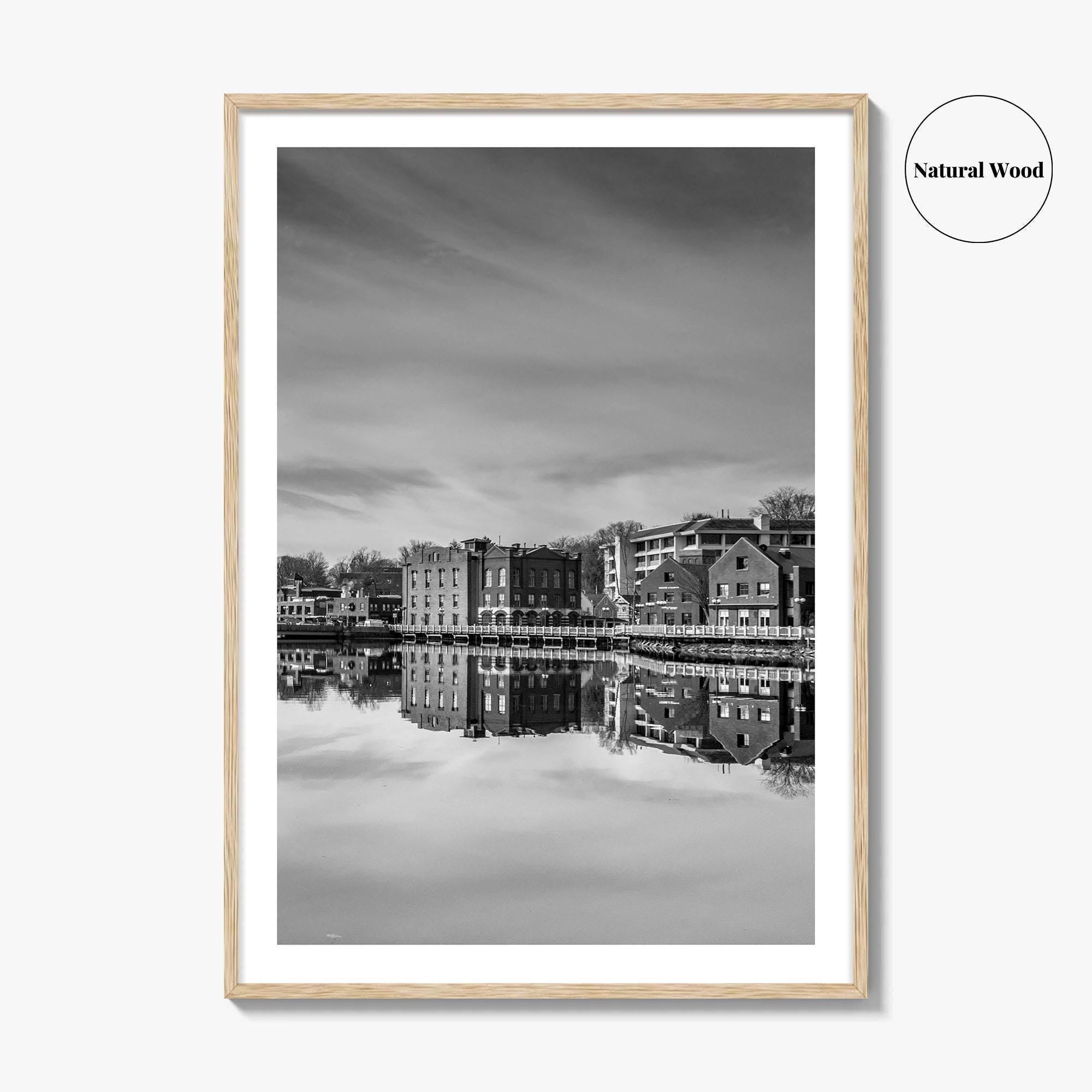Westport Connecticut Black and White Fine Art Photo Print, Downtown Wall Poster, USA