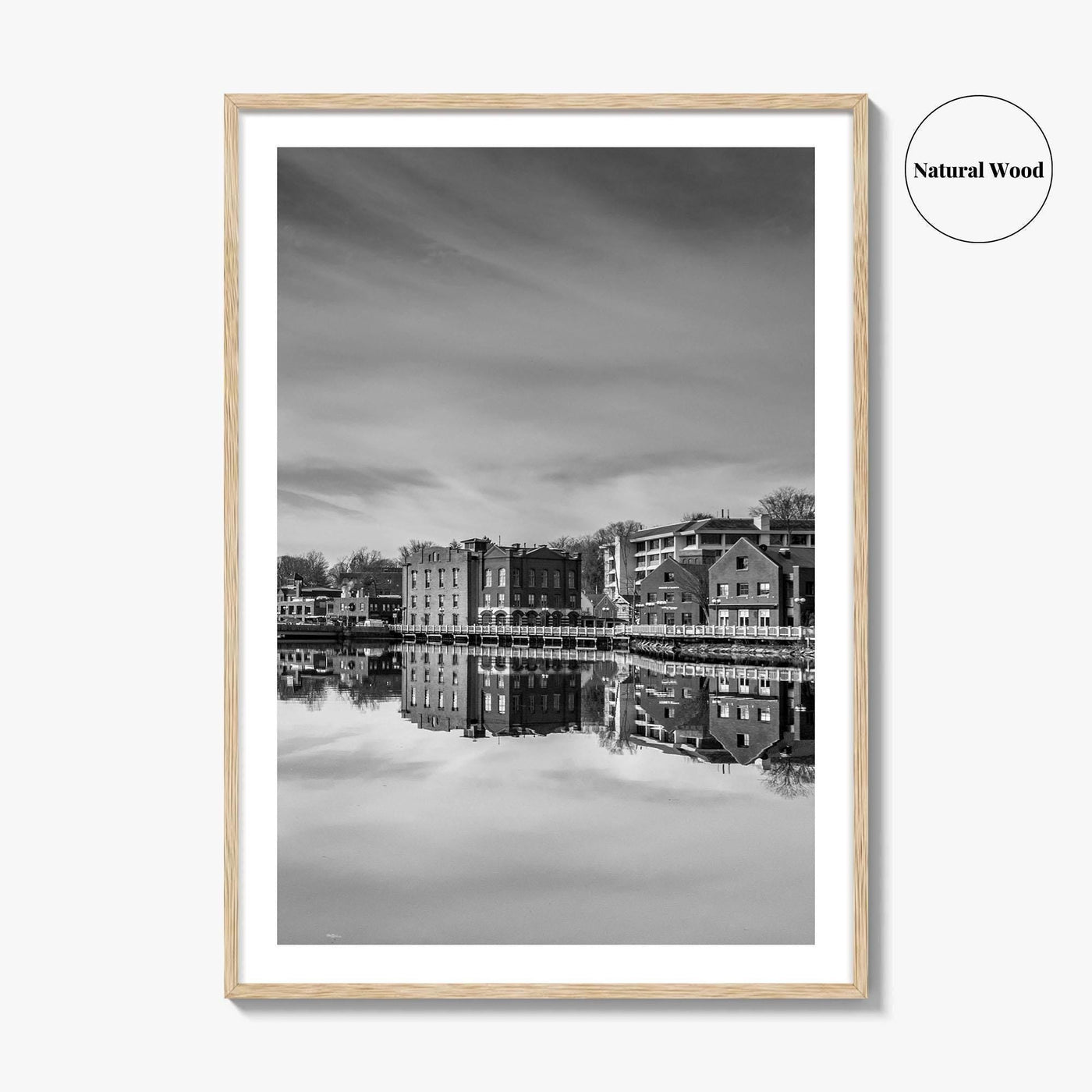 Westport Connecticut Black and White Fine Art Photo Print, Downtown Wall Poster, USA