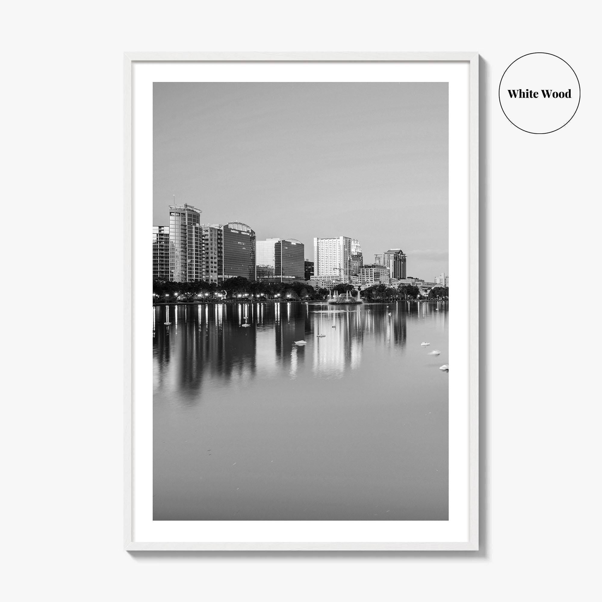Orlando Black and White Fine Art Photo Print, Lake Eola Park Florida Poster