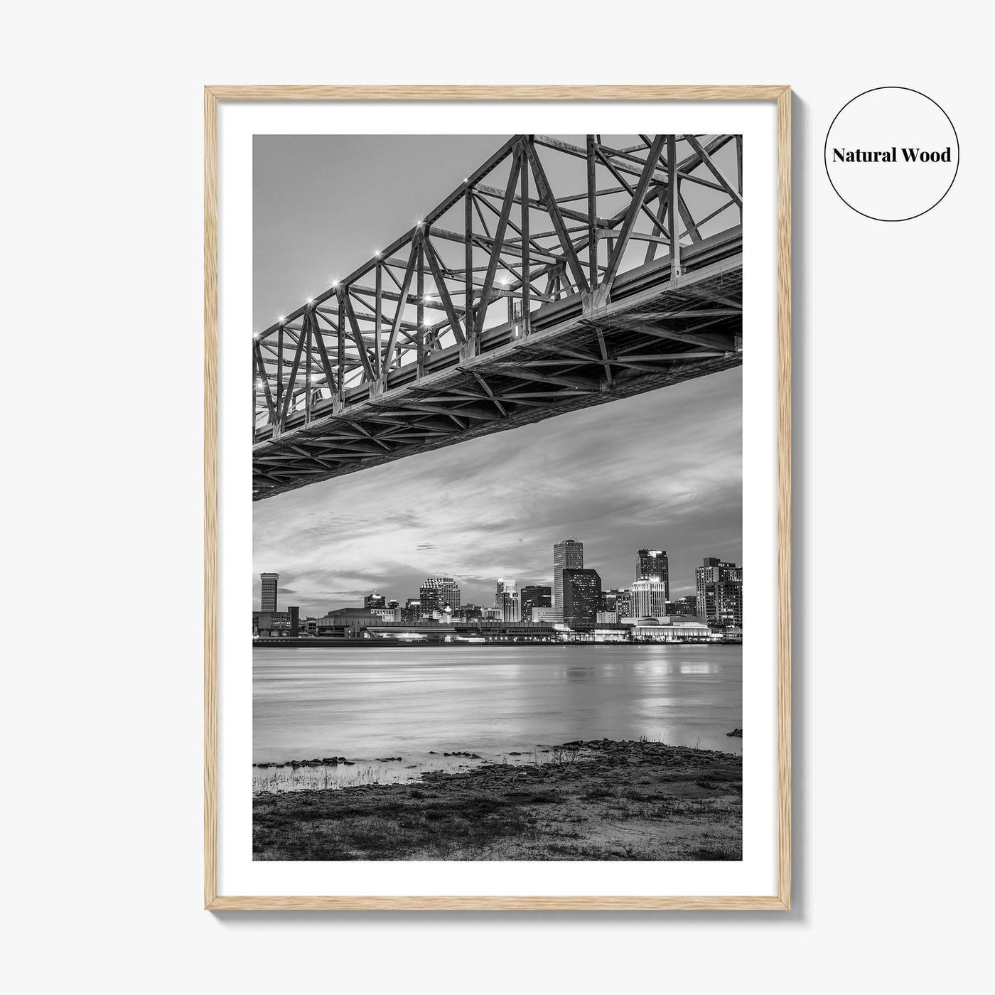 New Orleans Black and White Fine Art Photo Print, Mississippi River, Louisiana USA Poster