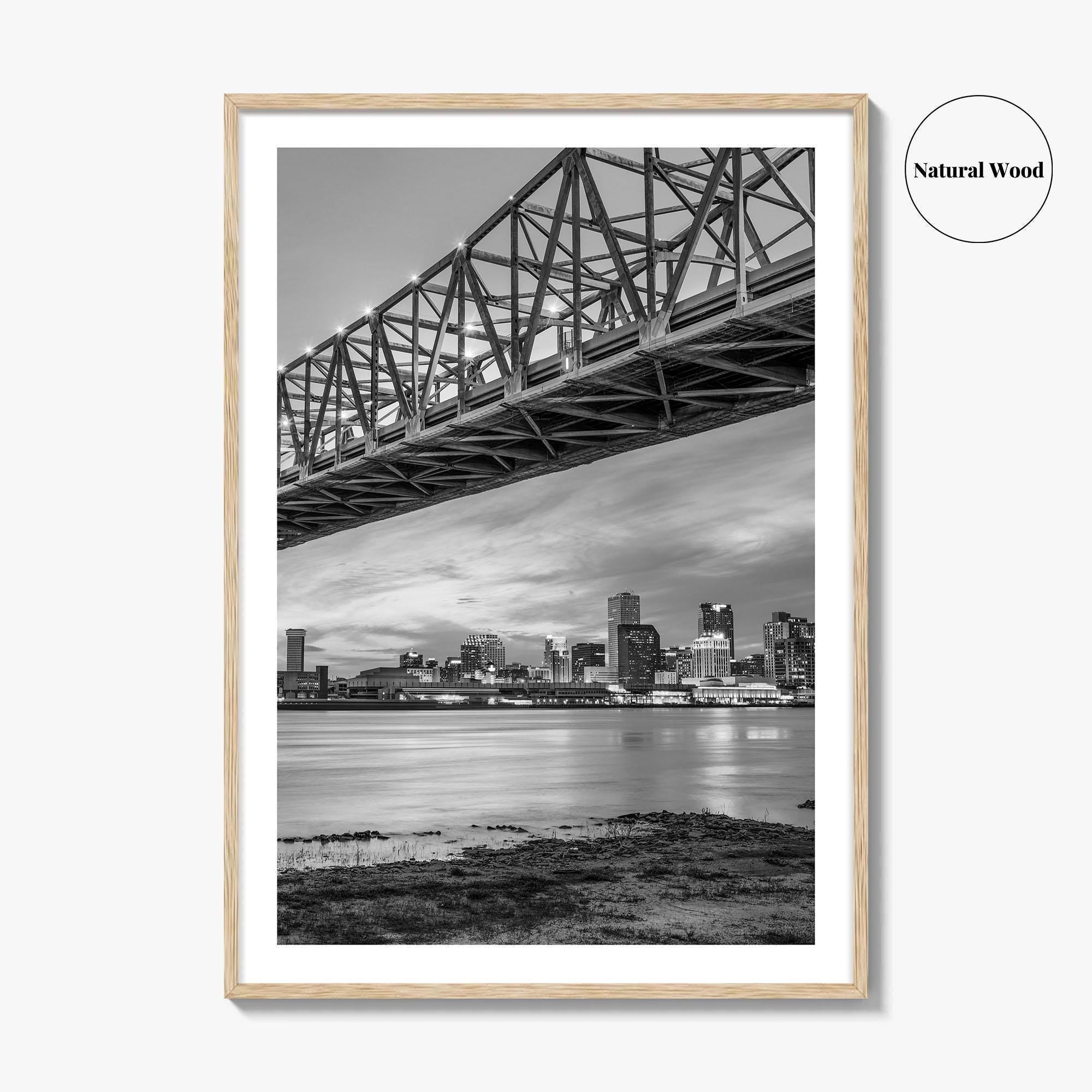 New Orleans Black and White Fine Art Photo Print, Mississippi River, Louisiana USA Poster