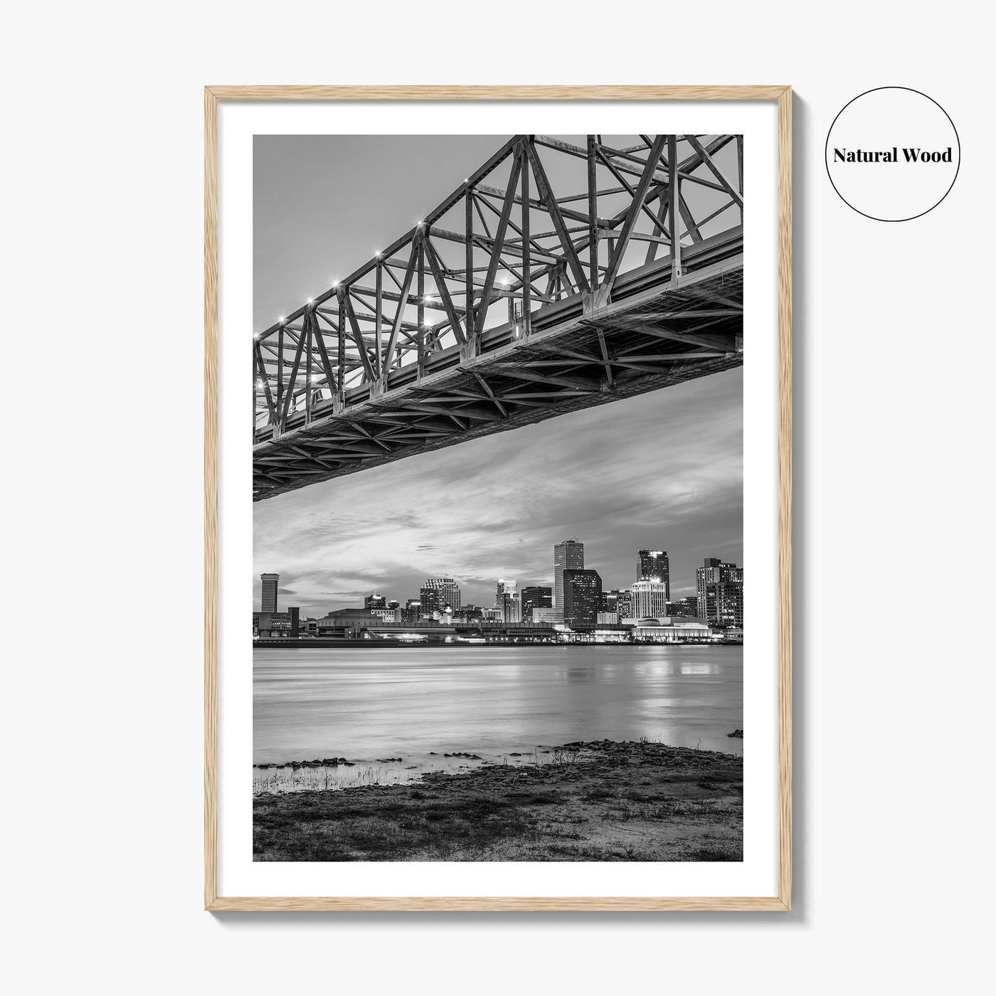 New Orleans Black and White Fine Art Photo Print, Mississippi River, Louisiana USA Poster