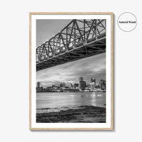 New Orleans Black and White Fine Art Photo Print, Mississippi River, Louisiana USA Poster
