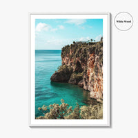 Anguilla Fine Art Photo Print, Caribbean Tropical Coastline Wall Decor Poster, Ocean Cliffs