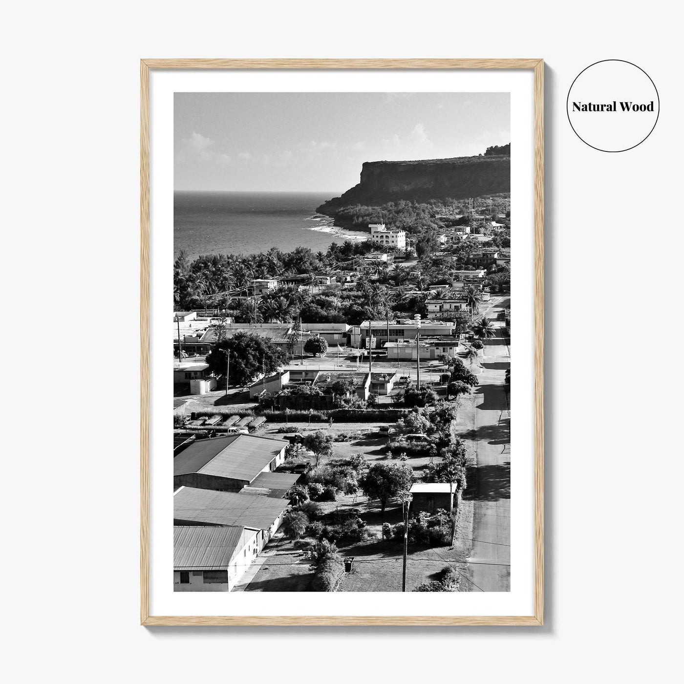 Rota Black and White Fine Art Photo Print, Song Song Village Northern Mariana Poster