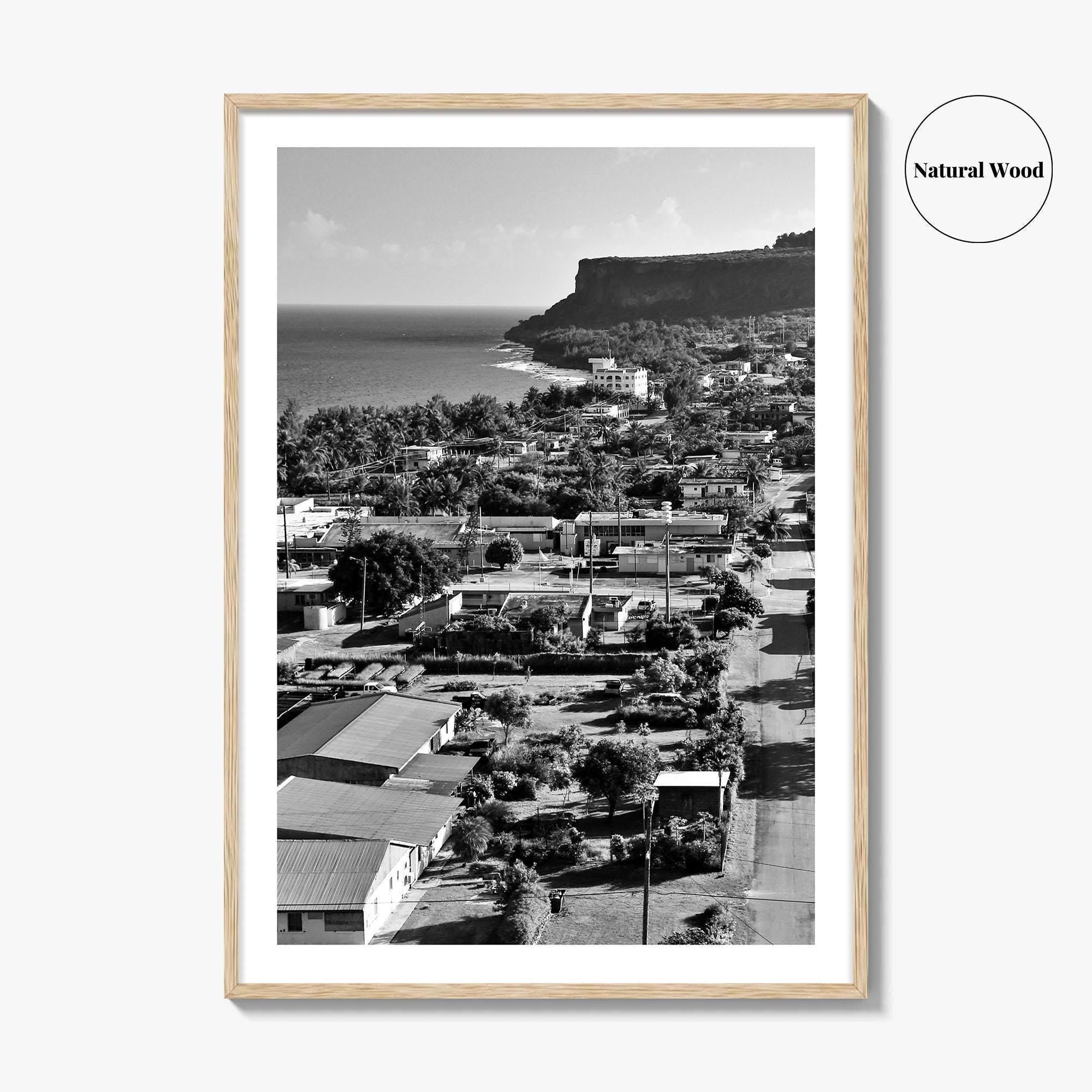 Rota Black and White Fine Art Photo Print, Song Song Village Northern Mariana Poster