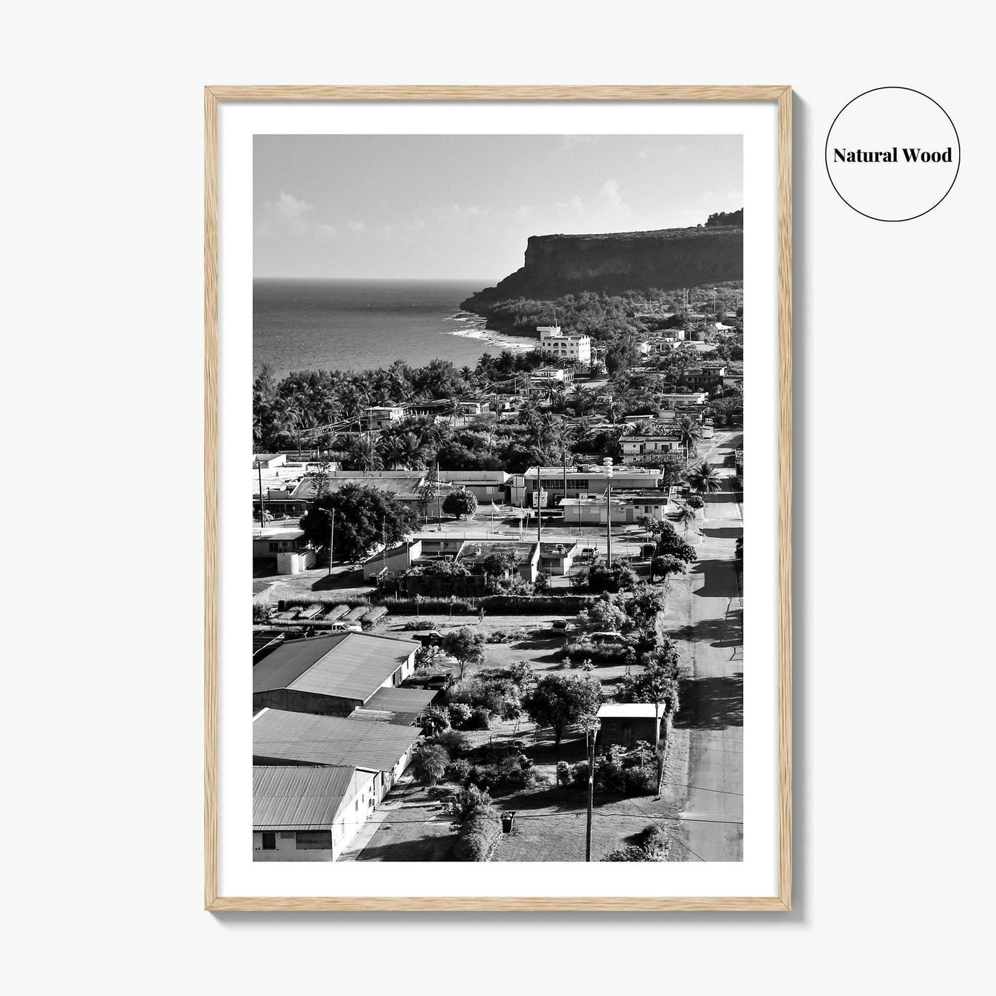 Rota Black and White Fine Art Photo Print, Song Song Village Northern Mariana Poster