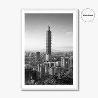Taipei Skyline Black and White Fine Art Photo Print, Taiwan, City Poster