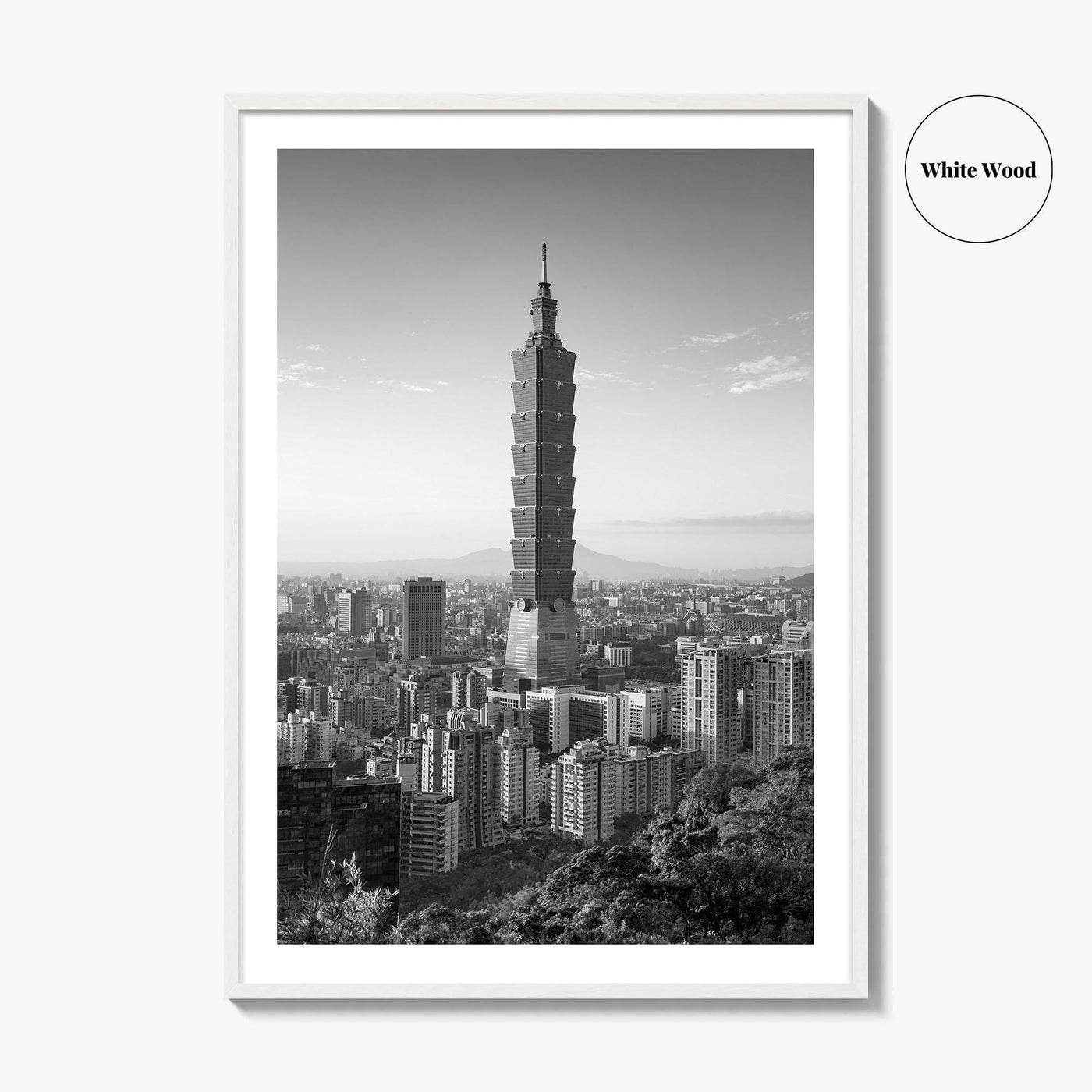 Taipei Skyline Black and White Fine Art Photo Print, Taiwan, City Poster