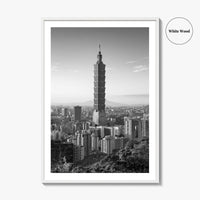 Taipei Skyline Black and White Fine Art Photo Print, Taiwan, City Poster