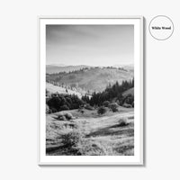 Carpathian Mountains Black and White Fine Art Photo Print, Ukraine Landscape Poster, Europe