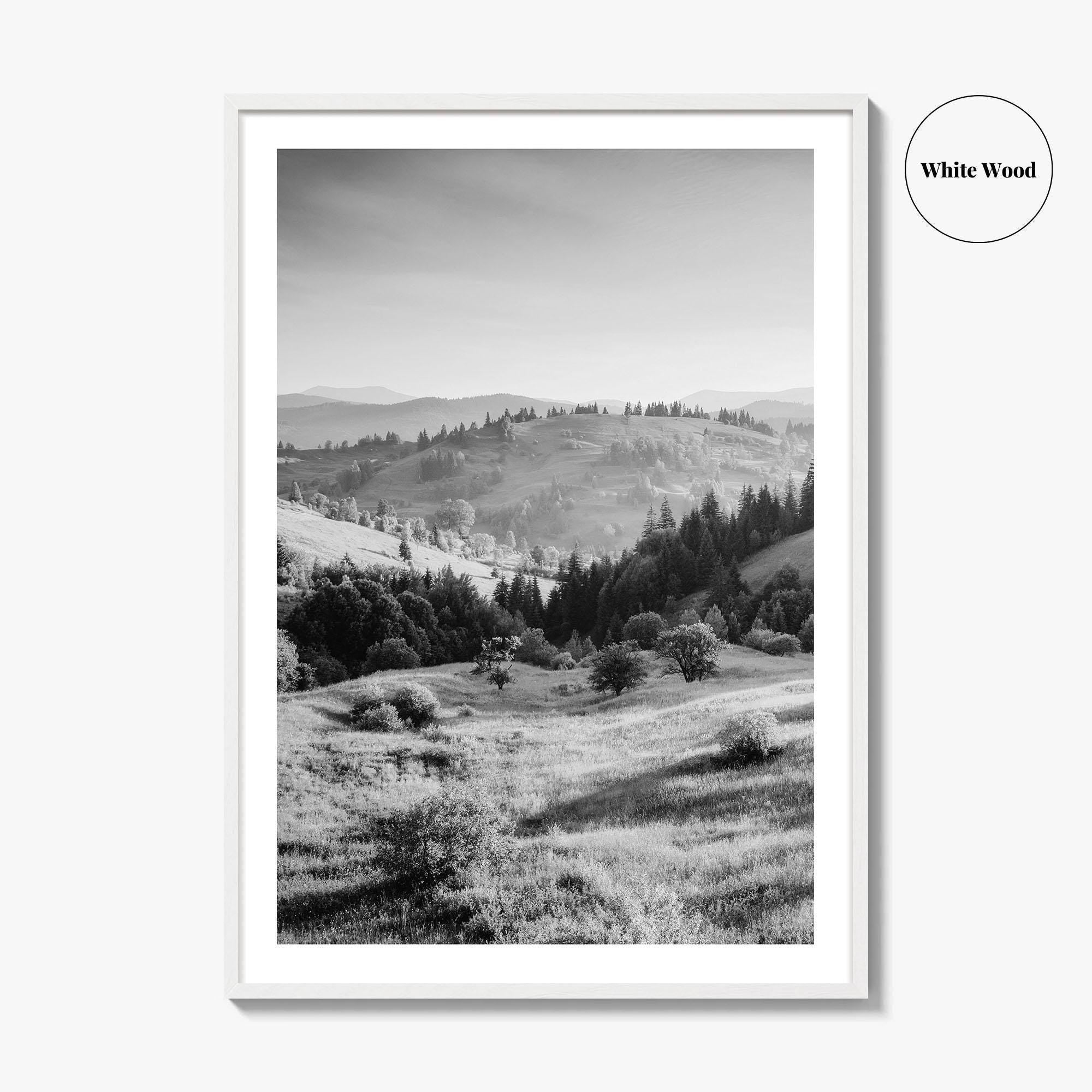 Carpathian Mountains Black and White Fine Art Photo Print, Ukraine Landscape Poster, Europe