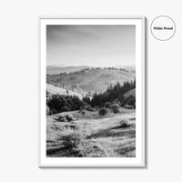 Carpathian Mountains Black and White Fine Art Photo Print, Ukraine Landscape Poster, Europe