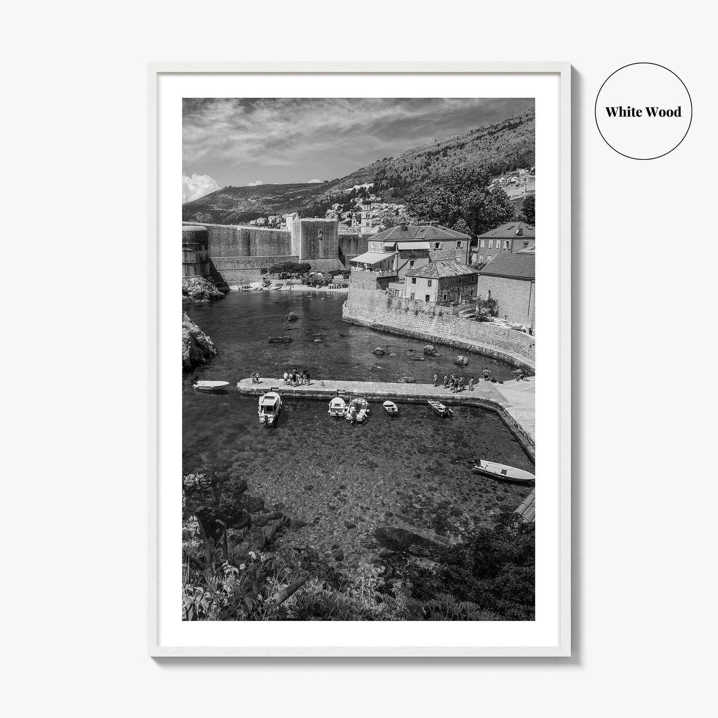 Dubrovnik Black and White Fine Art Photo Print, Old Town Croatia Poster