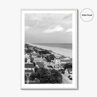 Virginia Beach Black and White Fine Art Photo Print, Aerial Oceanfront Poster, USA