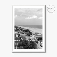 Virginia Beach Black and White Fine Art Photo Print, Aerial Oceanfront Poster, USA