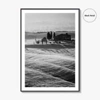 Tuscany Black and White Fine Art Photo Print, Italy Landscape Wall Decor Poster