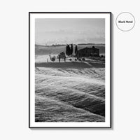 Tuscany Black and White Fine Art Photo Print, Italy Landscape Wall Decor Poster