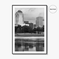Shreveport Skyline Black and White Fine Art Photo Print, Red River Louisiana Poster