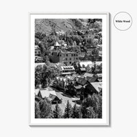 Telluride Black and White Fine Art Photo Print, Colorado Mountain Village Poster