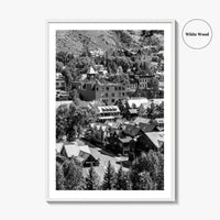 Telluride Black and White Fine Art Photo Print, Colorado Mountain Village Poster