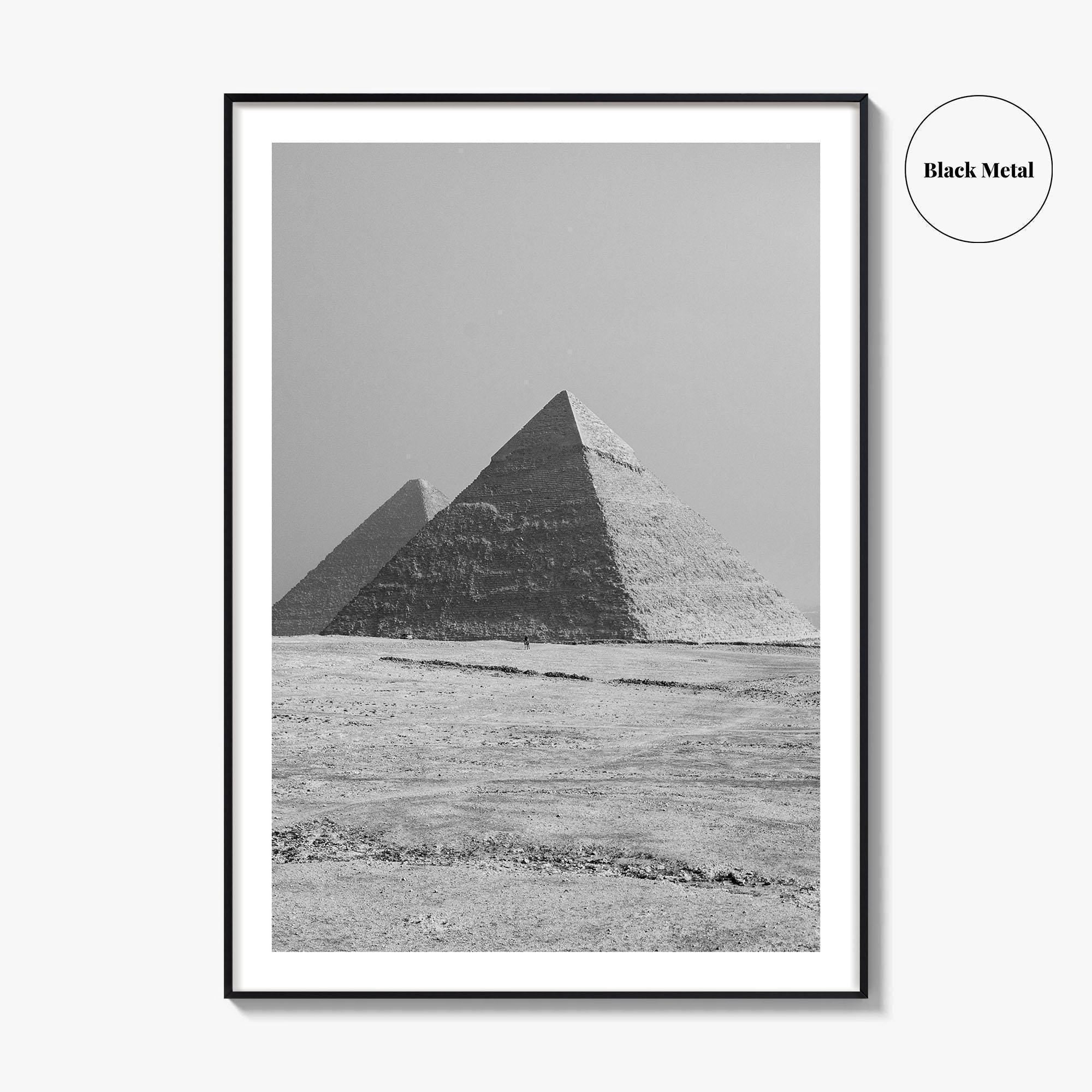 Egypt Black and White Fine Art Photo Print, Pyramids Giza Cairo Poster