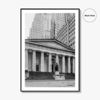 Wall Street Black and White Fine Art Photo Print, Federal Hall National Memorial, NYC