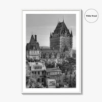 Quebec City Black and White Fine Art Photo Print, Chateau Frontenac Canada Poster