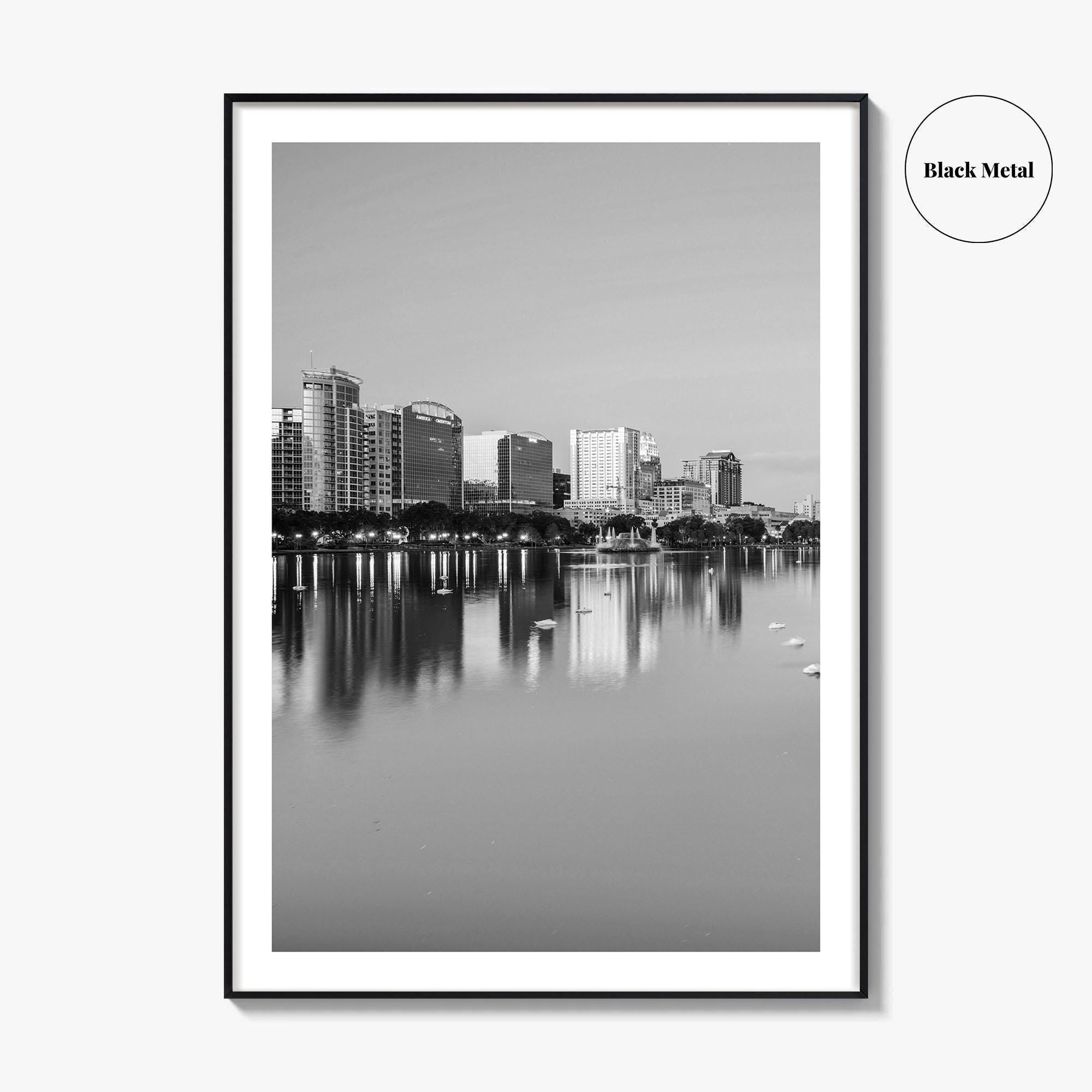 Orlando Black and White Fine Art Photo Print, Lake Eola Park Florida Poster