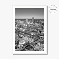 Omaha Skyline Black and White Fine Art Photo Print, Nebraska Downtown, USA Poster