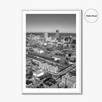 Omaha Skyline Black and White Fine Art Photo Print, Nebraska Downtown, USA Poster