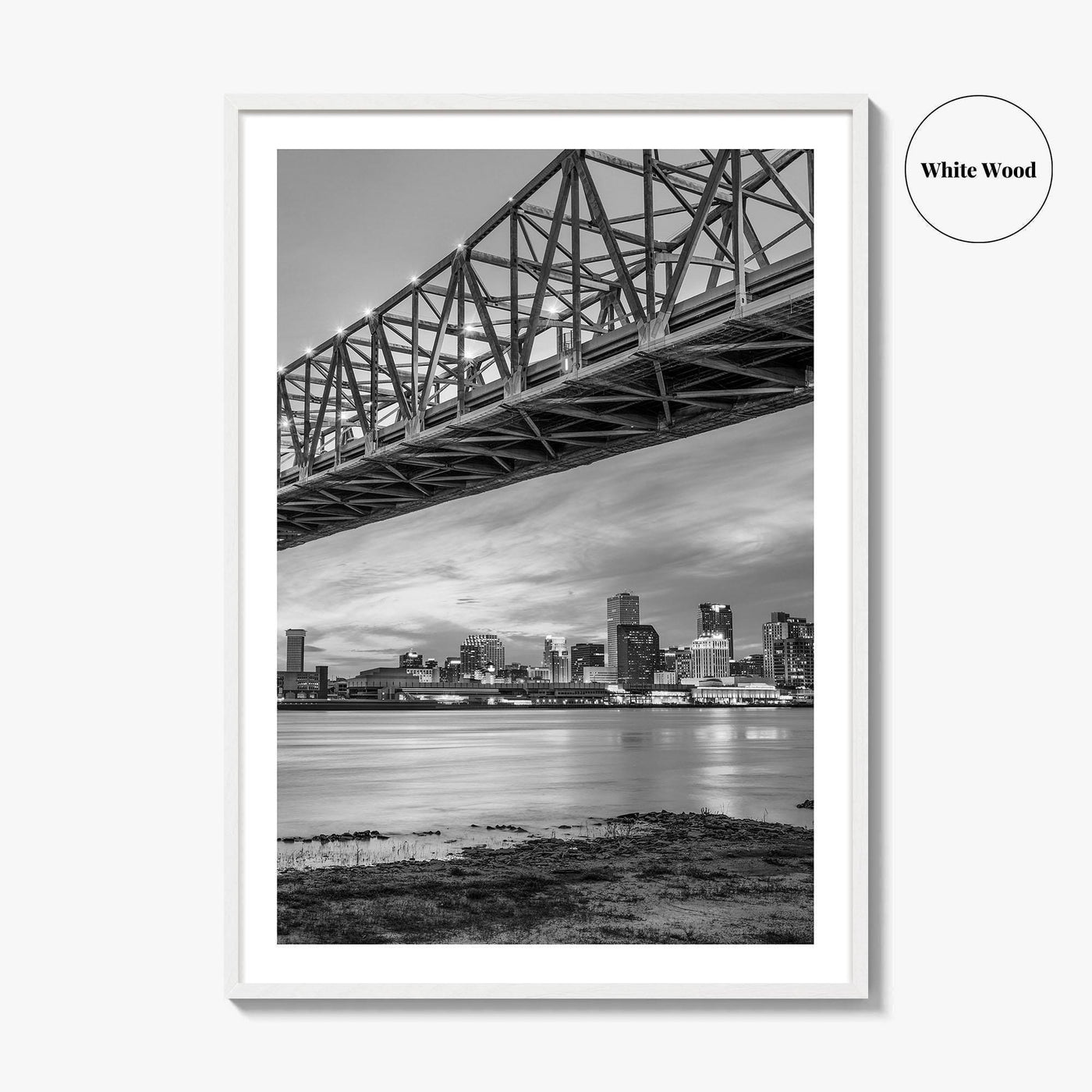 New Orleans Black and White Fine Art Photo Print, Mississippi River, Louisiana USA Poster