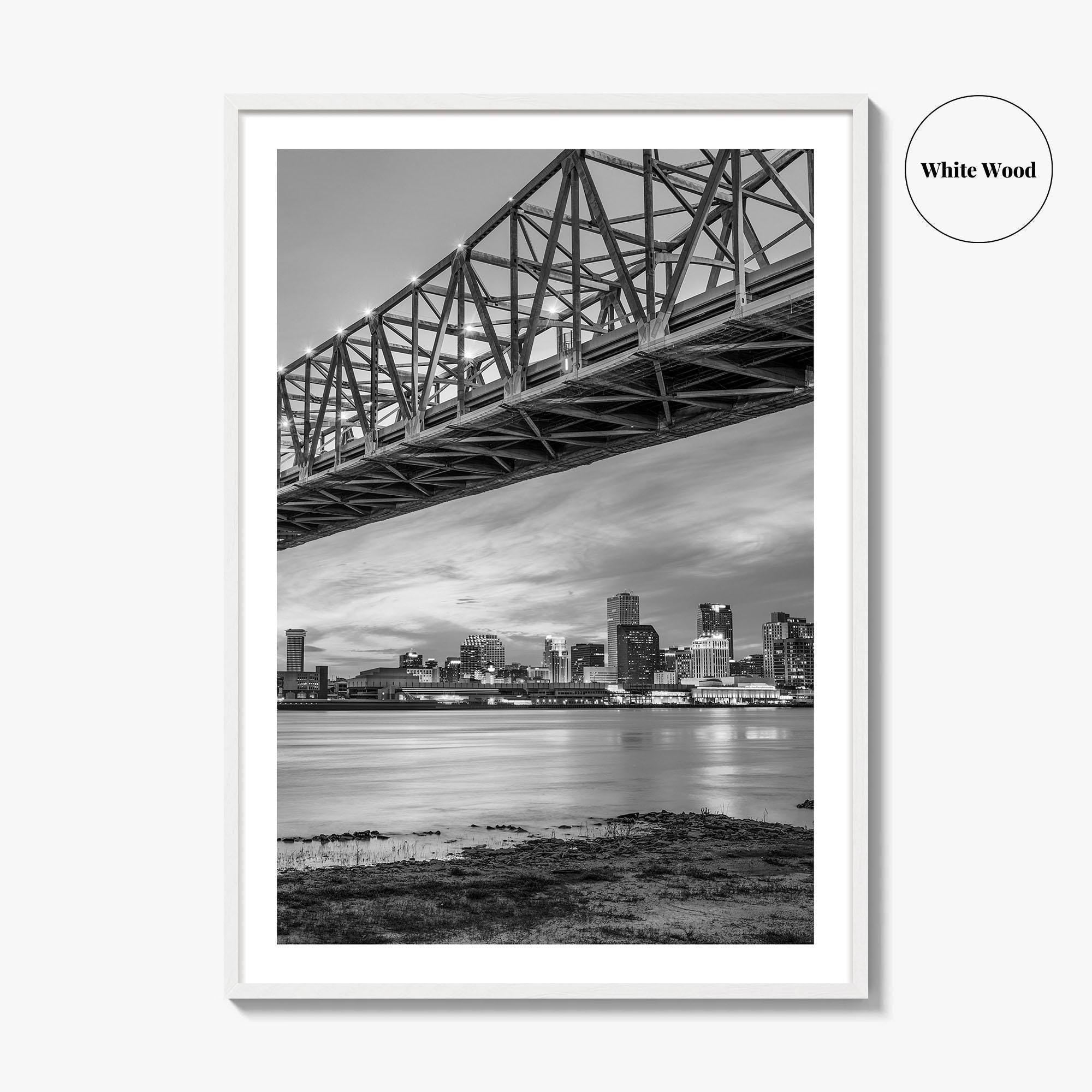 New Orleans Black and White Fine Art Photo Print, Mississippi River, Louisiana USA Poster