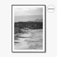 Solana Beach Black and White Fine Art Photo Print, San Diego California Poster