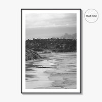 Solana Beach Black and White Fine Art Photo Print, San Diego California Poster