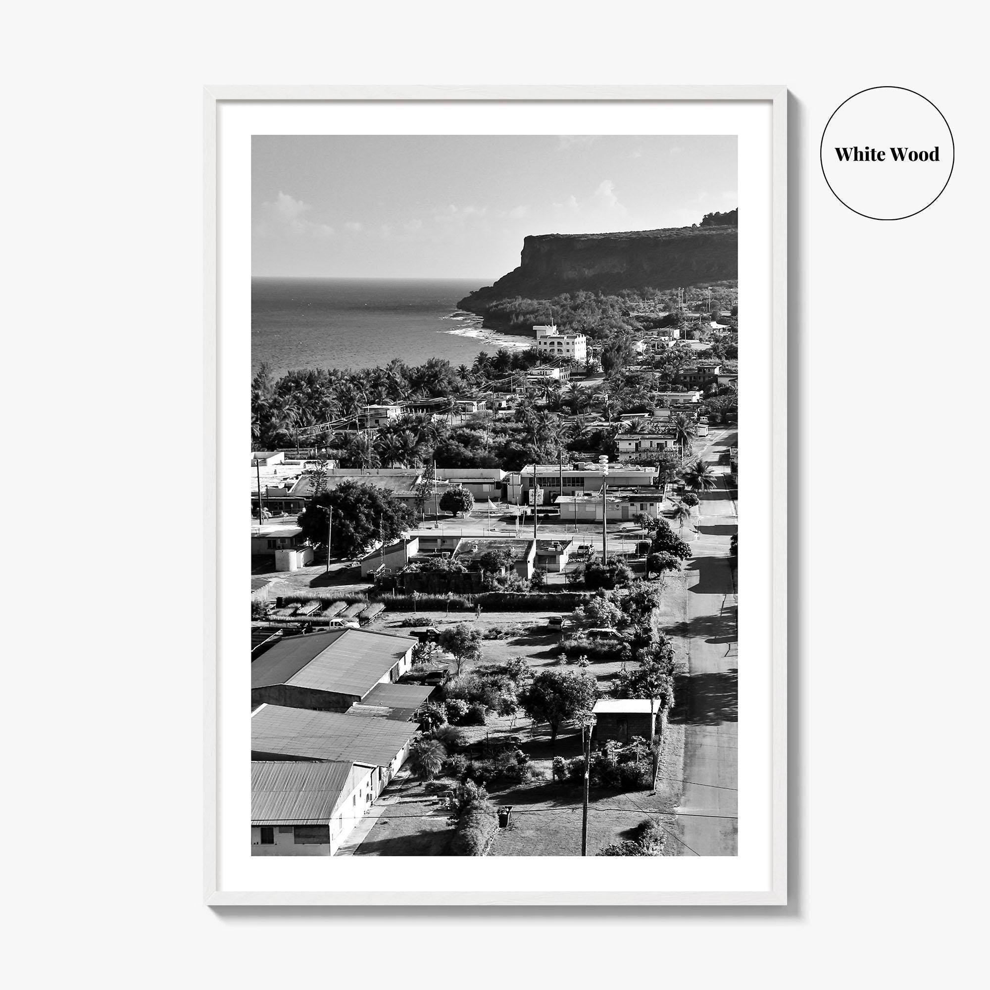 Rota Black and White Fine Art Photo Print, Song Song Village Northern Mariana Poster