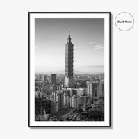 Taipei Skyline Black and White Fine Art Photo Print, Taiwan, City Poster
