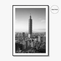 Taipei Skyline Black and White Fine Art Photo Print, Taiwan, City Poster