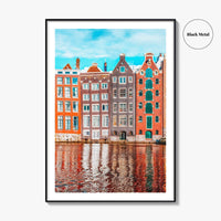 Amsterdam Fine Art Photo Print, Netherlands Wall Art Poster, Canal Houses