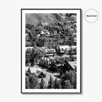 Telluride Black and White Fine Art Photo Print, Colorado Mountain Village Poster