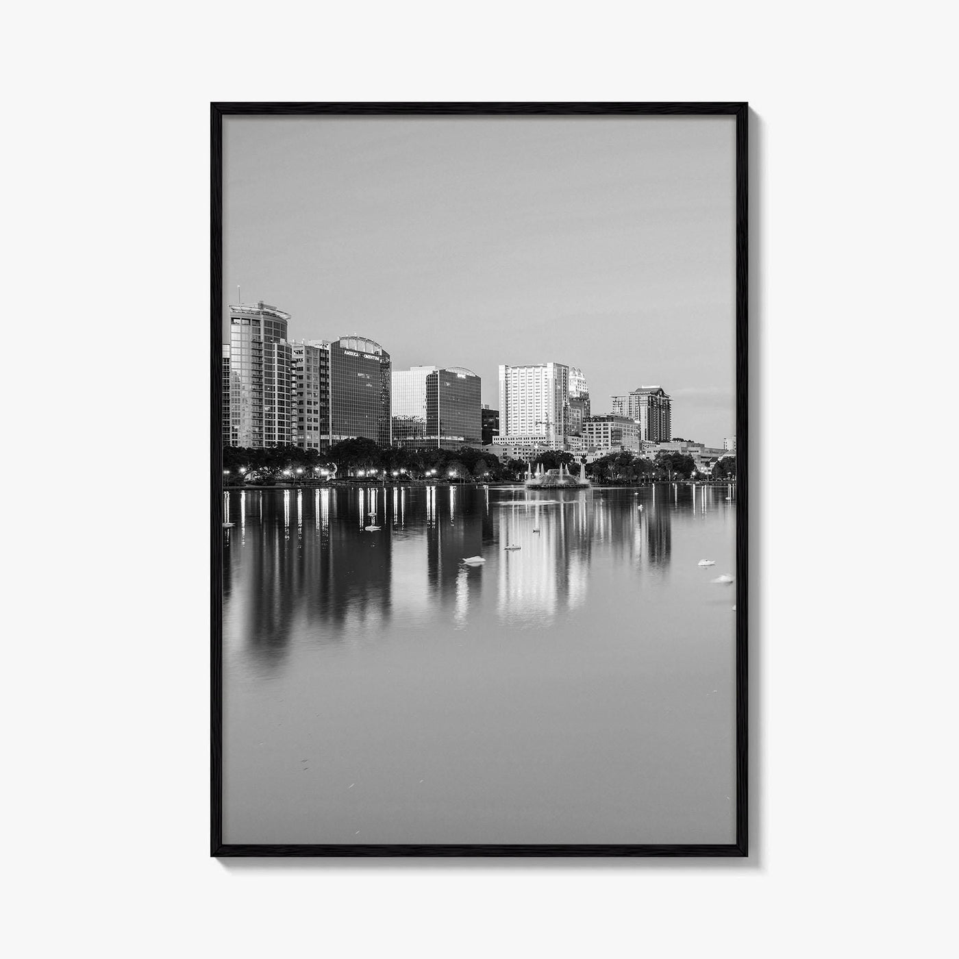 Orlando Black and White Fine Art Photo Print, Lake Eola Park Florida Poster
