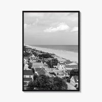 Virginia Beach Black and White Fine Art Photo Print, Aerial Oceanfront Poster, USA