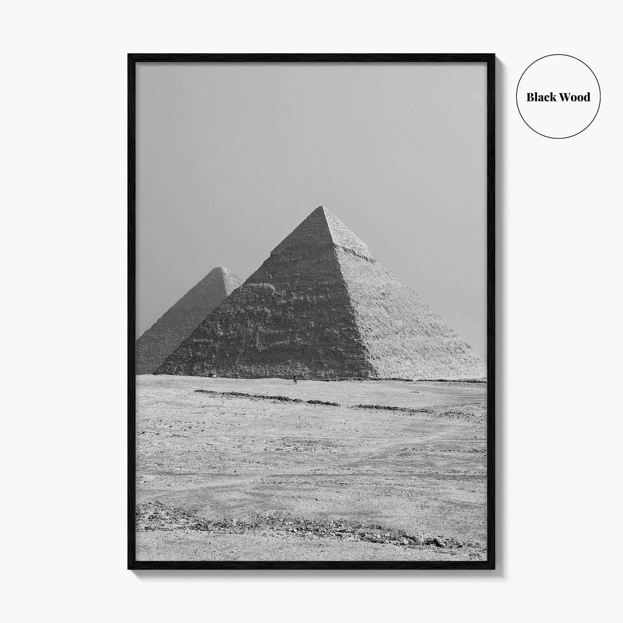 Egypt Black and White Fine Art Photo Print, Pyramids Giza Cairo Poster