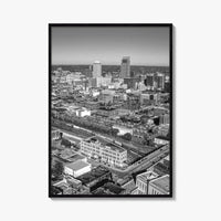 Omaha Skyline Black and White Fine Art Photo Print, Nebraska Downtown, USA Poster