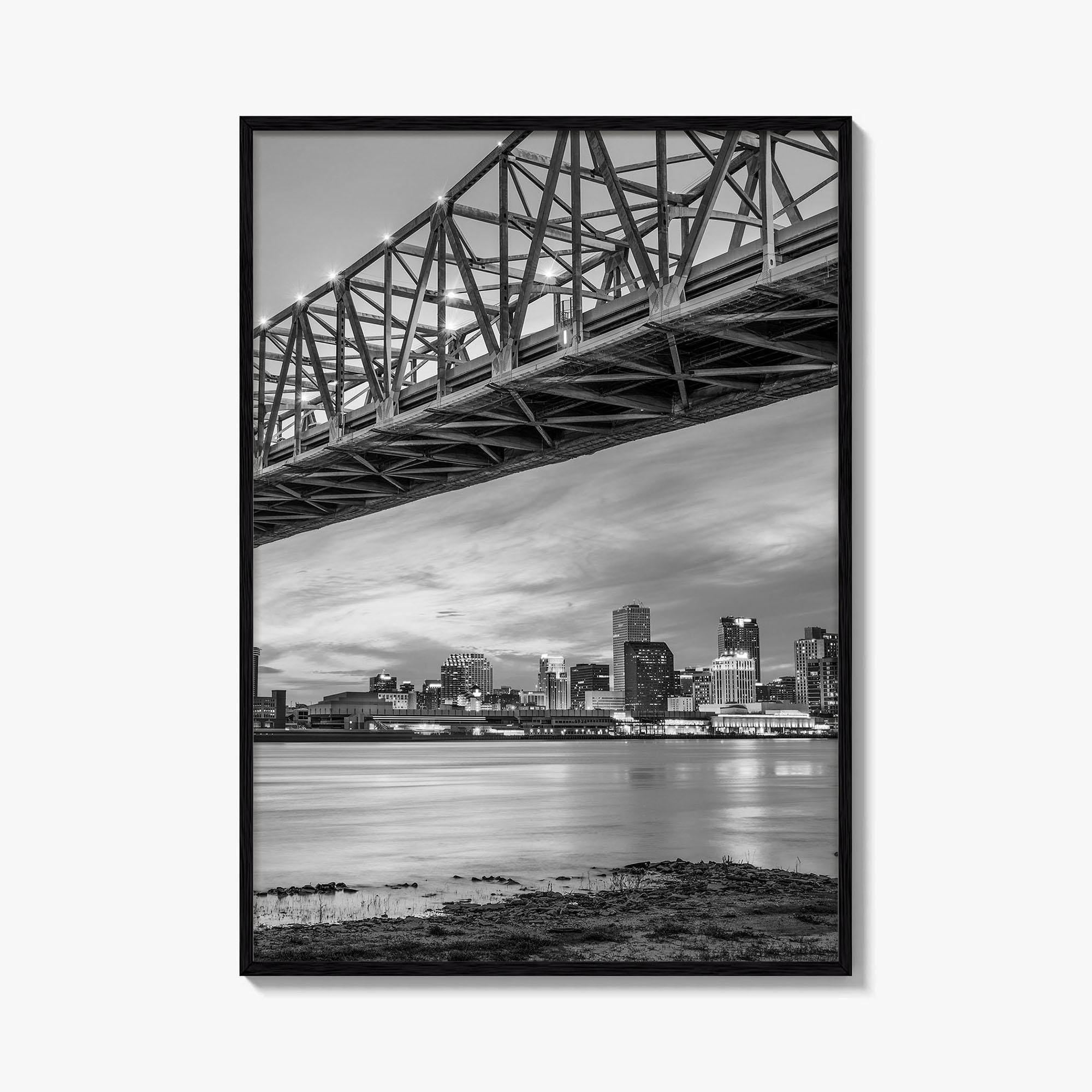 New Orleans Black and White Fine Art Photo Print, Mississippi River, Louisiana USA Poster