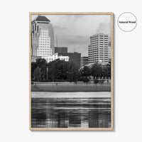 Shreveport Skyline Black and White Fine Art Photo Print, Red River Louisiana Poster