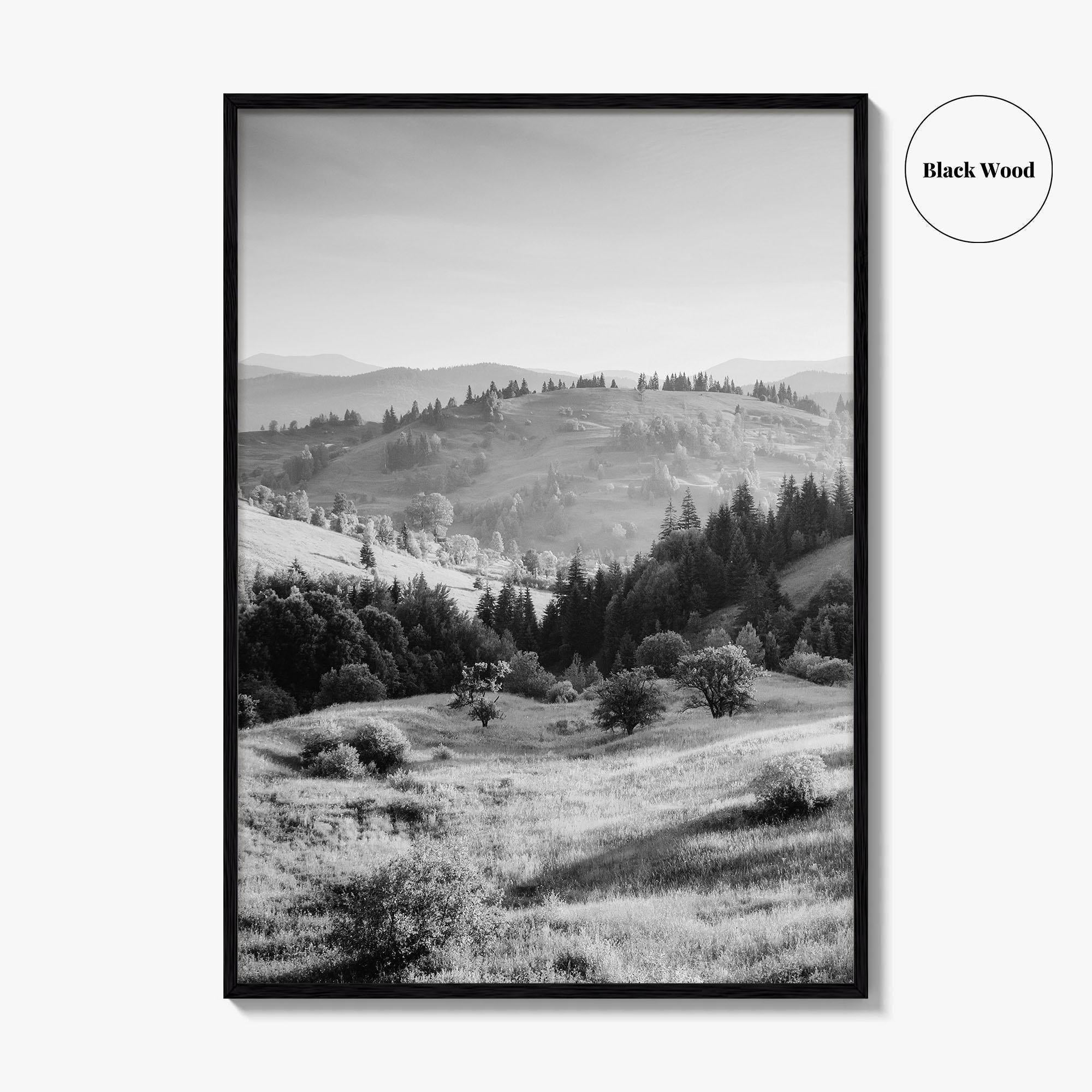 Carpathian Mountains Black and White Fine Art Photo Print, Ukraine Landscape Poster, Europe