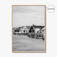 Avalon Black and White Fine Art Photo Print, Waterfront Homes, New Jersey Poster